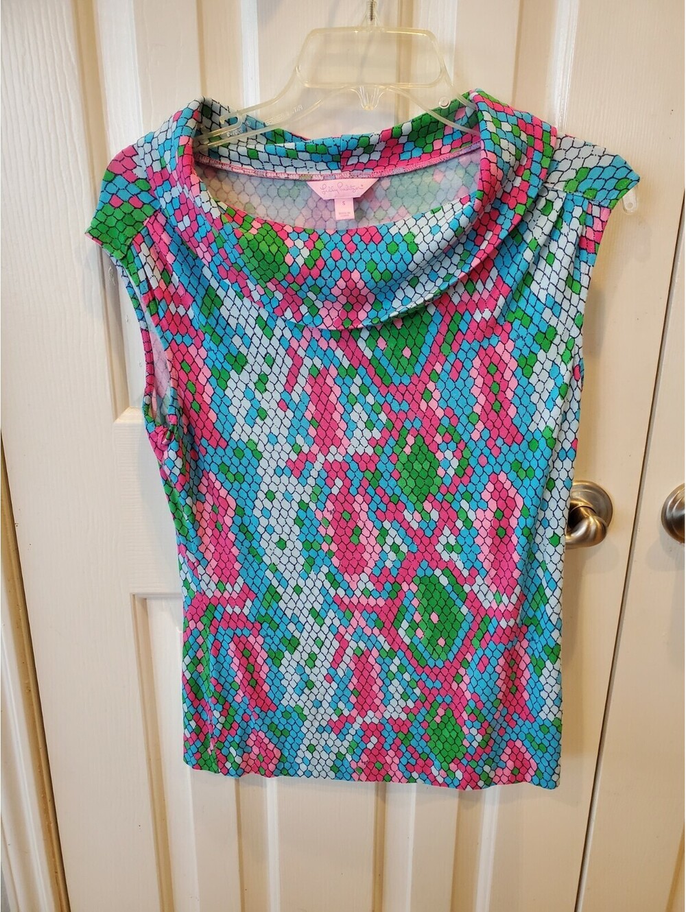 Lilly Pulitzer Show Me Some Skin Cowl Neck Tank Top Size Small